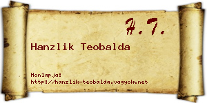 Hanzlik Teobalda névjegykártya